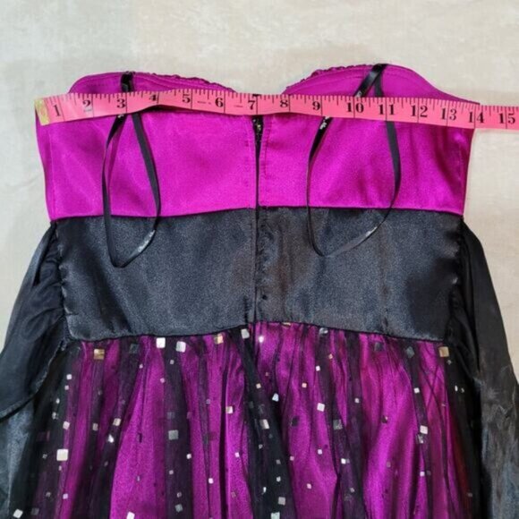 Blondie Nites by Linda Bernell Fuchsia Short Party Dress with Mirror Sequins - Picture 5 of 7